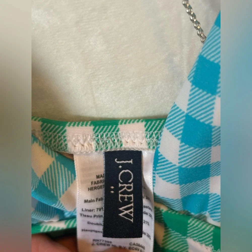 NWOT J. Crew Gingham One Piece - Blue & Green SZ SM